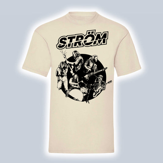 17 - Cream Tee w/ "Action" print
