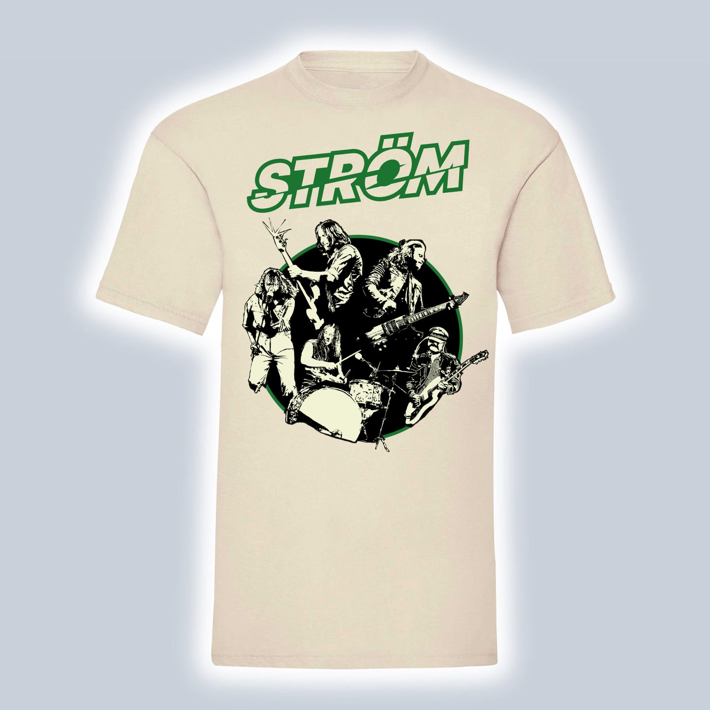 17 - Cream Tee w/ "Action" print